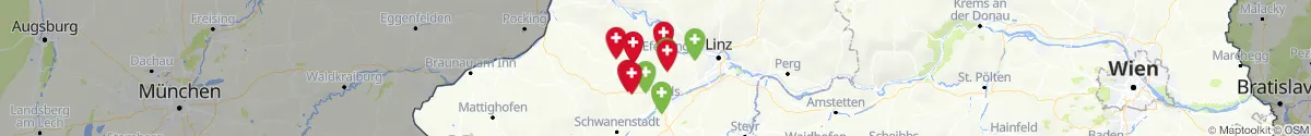 Kartenansicht für Apotheken-Notdienste in der Nähe von Prambachkirchen (Eferding, Oberösterreich)